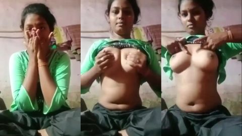 Shy Bengluru girl erotic big tits showing selfie video