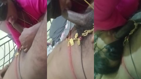 Shy masked tamil aunty sucking husband's black chocobar