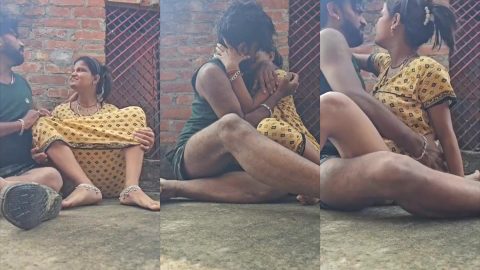 Slutty horny girl romancing and fucking with sister's husband on terrace