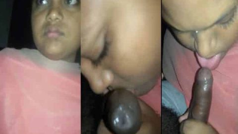 South Indian GF blowjob to her lover at his home