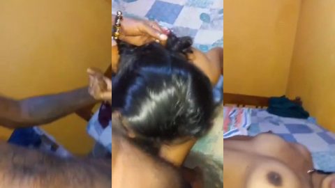 South Indian dusky gf creamy BJ and pussy eating mms