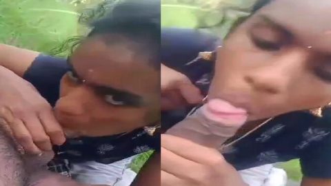 Tamil girl outdoor sex and viral blowjob