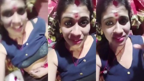 Tamil village aunty showing juicy boobs to NRI husband