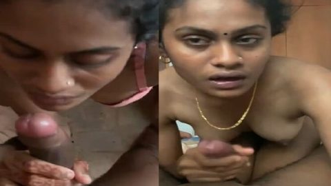 Tamil wife sloppy blowjob and pussy lick viral MMS
