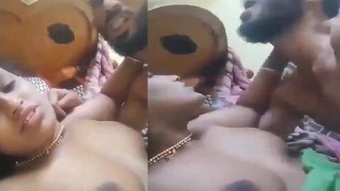 Telugu wife boob press and pussy fucking viral MMS