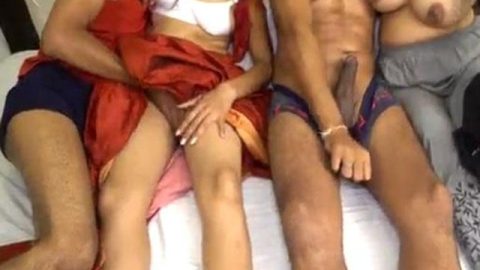 Two Desi Bhabhi Fucking in Group Sex Party