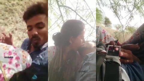 Unsatisfied village bhabhi sucking local lover's cock in forest