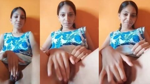 Young Marathi girl rubbing her wide pink pussy mms video