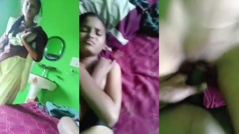 Young village girl get naked and riding sensually on cousin's cock