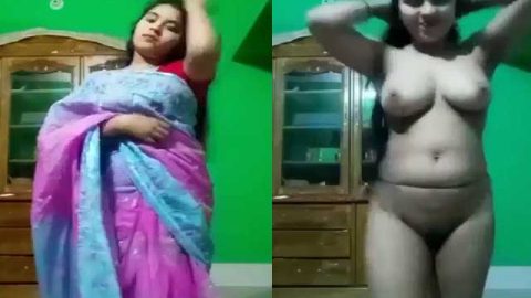 Beautiful Bengali girl saree striptease show