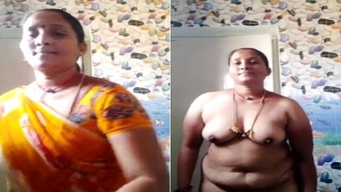 Big ass South Indian aunty stripping saree viral nude