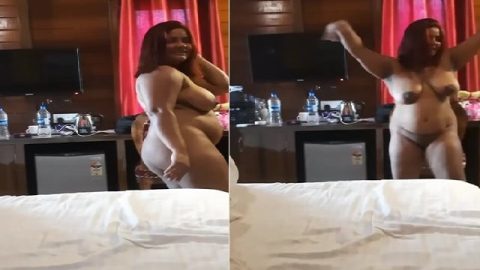Big ass bhabhi dancing nude MMS in front of client