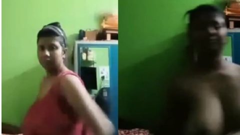 Big boobs Dehati wife in nighty dress change live