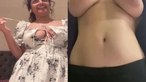 Big boobs IT girl topless body showing for boss