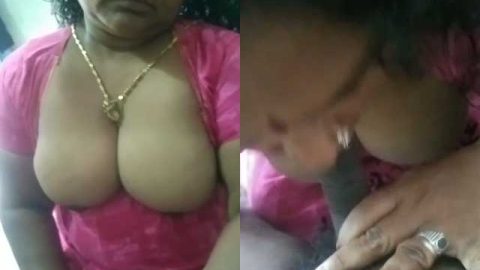 Big boobs mature Bhabhi giving blowjob