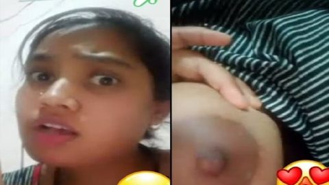 Big melons girlfriend topless viral video call