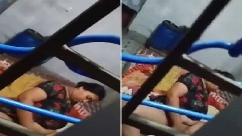 Brother wife Indian fingering caught through window