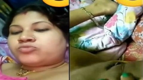 Busty Bengali boudi fingering video call sex