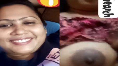 Busty aunty topless round big boobs showing