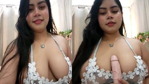 Busty cam girl see through big boobs with dildo