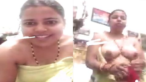 Cheating bubbly wife naked video making MMS