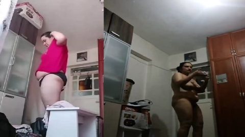 Chubby aunty dress change on viral hidden sex
