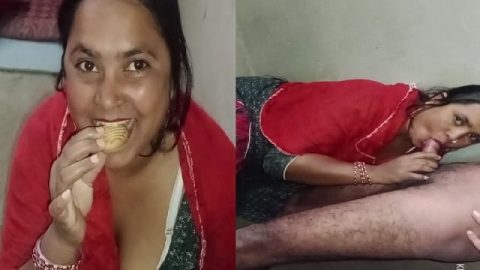 Chubby bhabhi sex blowjob and cum biscuit eating