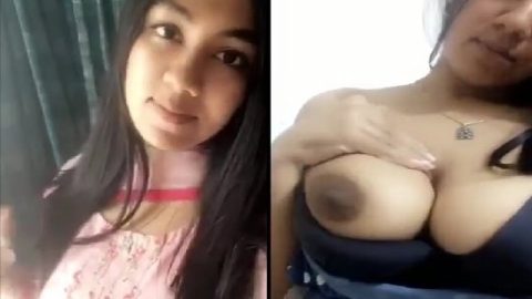 Chubby girl selfie boobs press viral topless