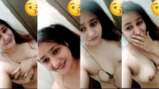 Shy Chubby Indian Girl Nude Strip and Boob Play for BF