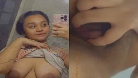 Chubby tanker girl big boobs showing viral selfie