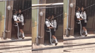 College Girl Jerks BF on Road Licks Cum Public