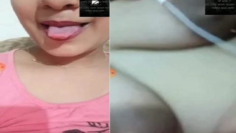 Cute Bengali girlfriend video call showing naked body