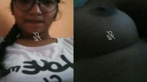 Cute Desi college girl shows boobs