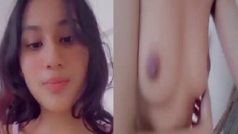 Cute GF stripping and small boobs show for lover