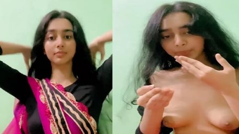 Cute girl removing blouse viral small boobs show