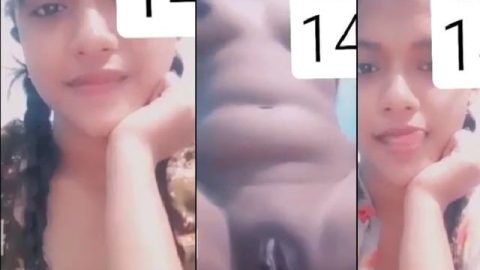 Cute girl showing pussy to Bf front of sleeping sister