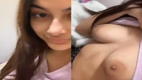 Cute girlfriend viral Desi mms scandal boobs show