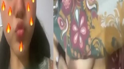 Cute girlfriend viral topless first time boob show