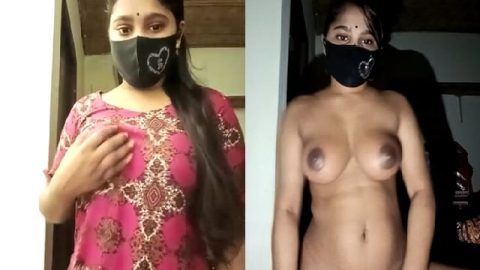 Cute masked girl naked thick boobs and sexy pussy