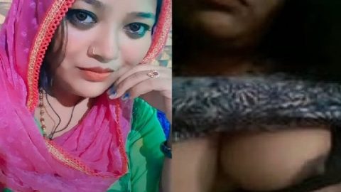 Desi girl exposing big boobs on selfie camera