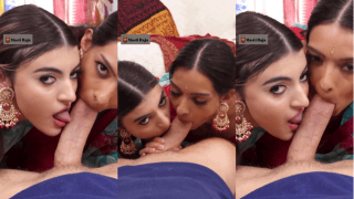 Desi NRI Girls Traditional Double Suck Huge White Cock