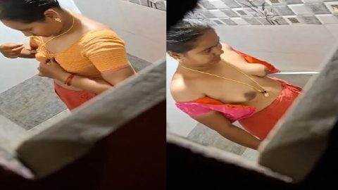 Dress change before bath by hot desi village aunty