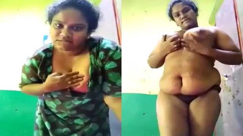 Fatty Indian girl showing nudity on selfie cam