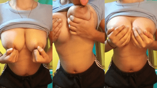 Sexy Girlfriend Pinches and Licks Boobs