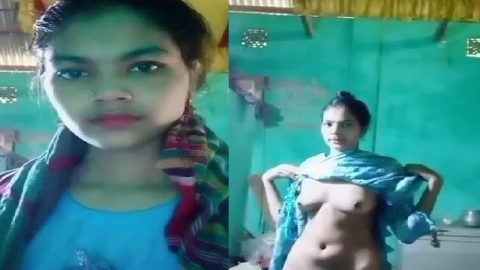 Girlfriend dress change and nude show for lover