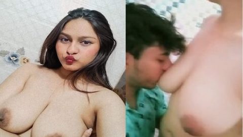 Girlfriend feeding big boobs to lover viral MMS