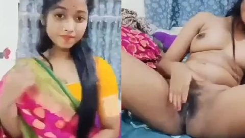 Girlfriend in saree did striptease nude viral show