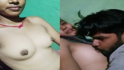 Girlfriend small boobs sucking by boyfriend