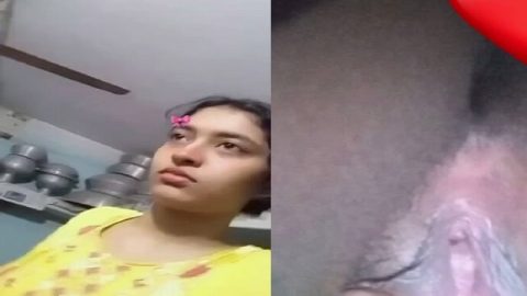 Girlfriend tight pussy showing on video call to boyfriend