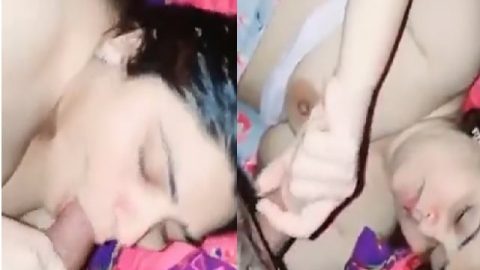 Glowing skin hot wife topless blowjob to hairy husband